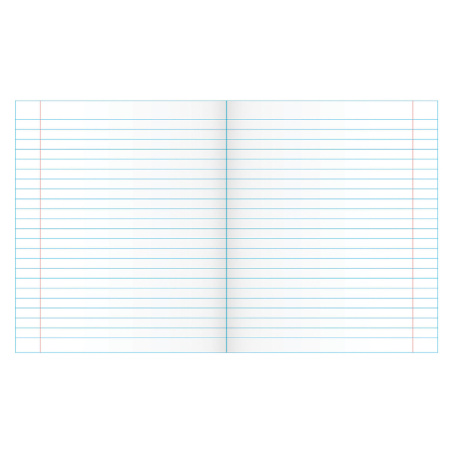 Тетрадь ЗЕЛЁНАЯ обложка 12 л., узкая линия с полями, офсет, "ПЗБМ", 19964 - Тетради 12-24 листов