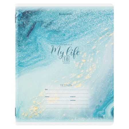 Тетради 18 л. КОМПЛЕКТ 10 шт. BRAUBERG, клетка, обложка картон, "МРАМОР", 106668 - Тетради 12-24 листов