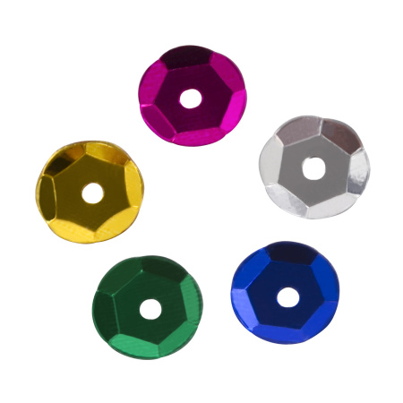 Пайетки для творчества "Классика", цвет ассорти, 6 мм, 30 грамм, 5 цветов, ОСТРОВ СОКРОВИЩ, 661262 - Пайетки для творчества