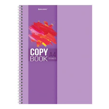 Тетрадь А4, 120 л., BRAUBERG гребень, клетка, обложка картон, "Vision", 404070 - Тетради формата А4