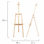 Мольберт напольный из липы "Лира", 67х162х48 см, высота холста до 100 см, BRAUBERG ART DEBUT, 192337 - Мольберты
