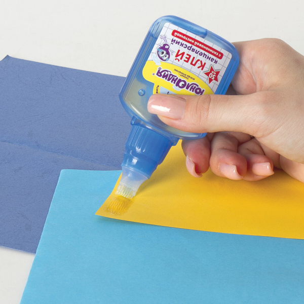 Клей канцелярский ЮНЛАНДИЯ, 50 мл, с силиконовой кисточкой, 228409 - Клей канцелярский