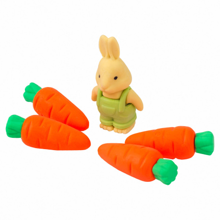 Набор ластиков фигурных ЮНЛАНДИЯ "Зайчик и урожай", 5 шт., ассорти, 229596 - Ластики классические