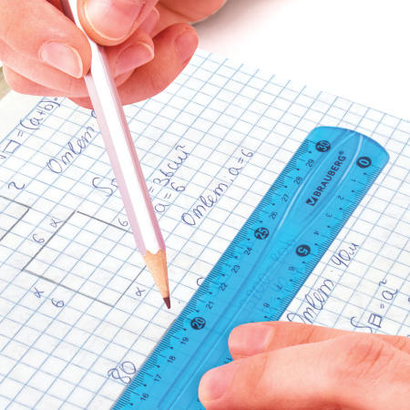 Линейка 30 см гибкая BRAUBERG "FLEX", пластиковая, ассорти, европодвес, 210675 - Линейки