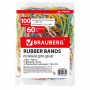 Резинки банковские универсальные диаметром 60 мм, BRAUBERG 100 г, цветные, натуральный каучук, 440036 - Резинки для денег