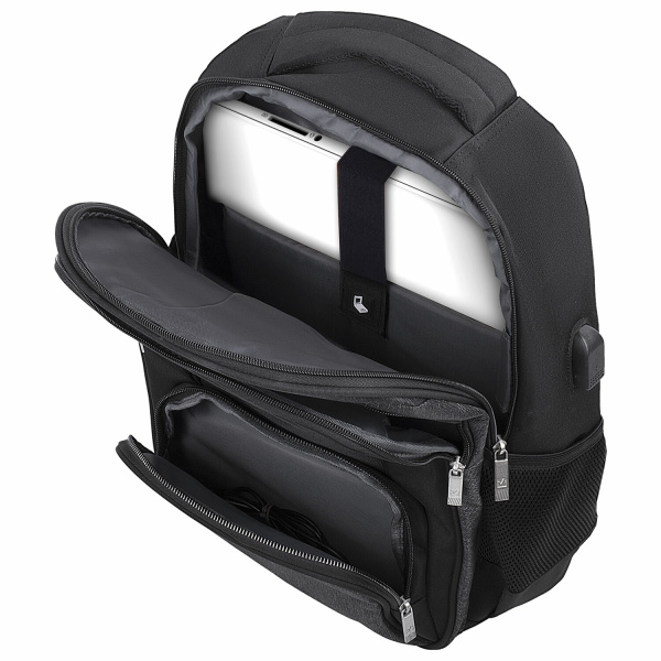 Рюкзак BRAUBERG URBAN универсальный, с отделением для ноутбука, серый/черный, 46х30х18 см, 270751 - Рюкзаки с отделением для ноутбука