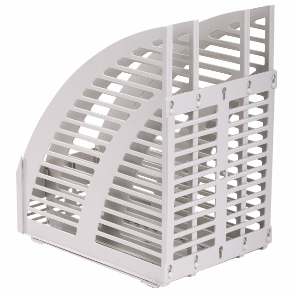 Лоток вертикальный для бумаг STAFF, 245х165х285 мм, 3 отделения, сетчатый, сборный, серый, 237294 - Лотки вертикальные (стойки-уголки)