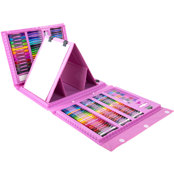 Набор ЮНОГО ХУДОЖНИКА "Единорог" для рисования и творчества с мольбертом ПИФАГОР, 208 предметов, 664631 - Наборы юного художника