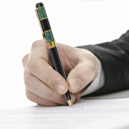 Ручка подарочная шариковая GALANT "Granit Green", корпус черный с темно-зеленым, золотистые детали, пишущий узел 0,7 мм, синяя, 140393 - Ручки шариковые подарочные