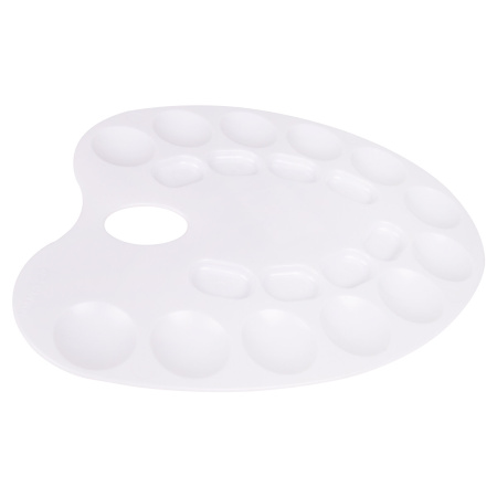 Палитра для рисования ПИФАГОР белая, пластиковая, овальная, 20 ячеек, 227808 - Аксессуары для рисования