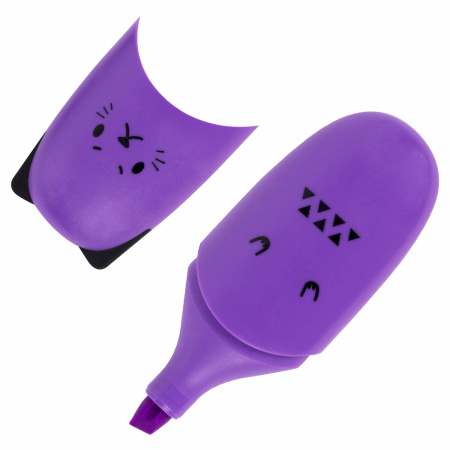 Набор текстовыделителей мини 6 ЦВЕТОВ BRAUBERG KIDS "CUTE CATS NEON", линия 1-5 мм, 152435 - Текстовыделители