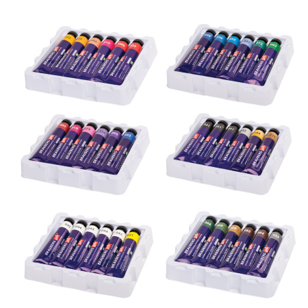 Краски акриловые художественные, НАБОР 36 штук, 31 цвет, в тубах по 22 мл, BRAUBERG ART CLASSIC, 192245 - Акриловые краски художественные в наборах