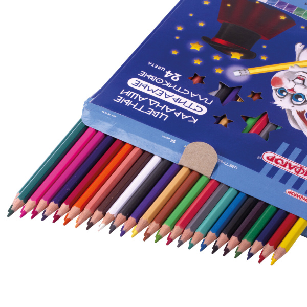 Карандаши цветные стираемые с ластиком ПИФАГОР "МАГИЯ", 18 цветов, пластиковые, 181575, 50 - Карандаши цветные