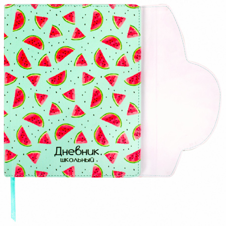 Дневник 1-11 класс 48 л., кожзам (твердая), магнитный клапан, ЮНЛАНДИЯ, "АРБУЗИКИ", 105952 - Дневники универсальные