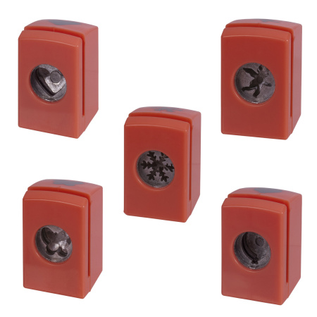 Дырокол фигурный, со сменными насадками, 5 штук, ОСТРОВ СОКРОВИЩ, 662783 - Дыроколы фигурные для творчества