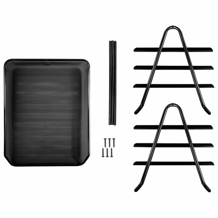 Лоток горизонтальный металлический для бумаг, 3 секции, BRAUBERG "Germanium", А4 (267х355х295 мм), черный, 231952 - Лотки горизонтальные (поддоны)