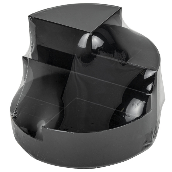 Подставка-органайзер BRAUBERG ROUND, 6 отделений, 130х130х90 мм, черная, 238100, ОР05 - Подставки канцелярские без наполнения