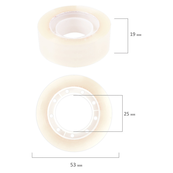 Клейкая лента 19 мм х 33 м BRAUBERG, прозрачная, 1 шт., 223125 - Клейкие ленты канцелярские