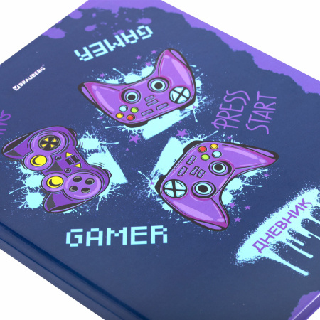 Дневник 5-11 класс 48 л., твердый, BRAUBERG, глянцевая ламинация, с подсказом, "Приставка", 106629 - Дневники для старших классов