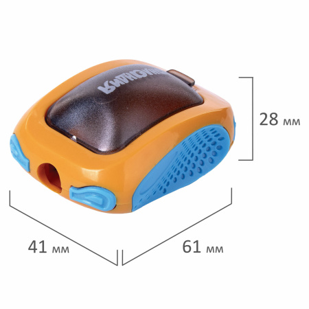 Точилка ЮНЛАНДИЯ "Гонки", с контейнером, пластиковая, корпус ассорти, 228473 - Точилки ручные