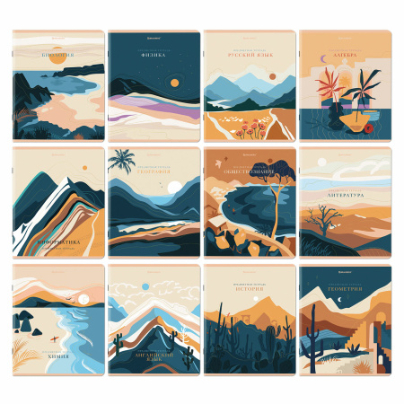 Тетради предметные, КОМПЛЕКТ 12 ПРЕДМЕТОВ, "ELEGANCE", 48 л., SoftTouch, фольга, BRAUBERG, 404611 - Тетради предметные