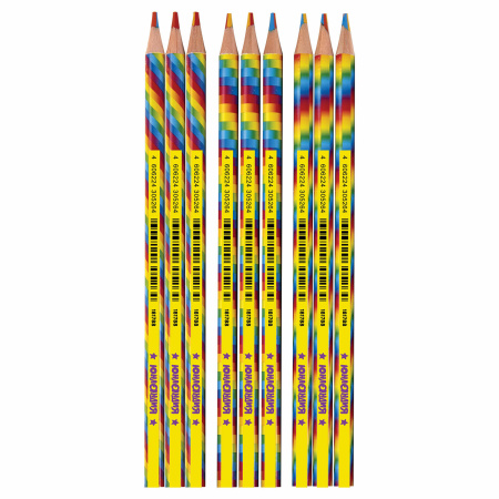 Карандаш с многоцветным грифелем МЯГКИЙ, 1 шт., ЮНЛАНДИЯ "MAGIC", ассорти, пластиковая туба, 181788 - Карандаши цветные