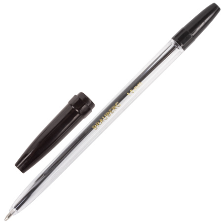 Ручки шариковые BRAUBERG, НАБОР 10 шт., АССОРТИ, "Line", корпус прозрачный, узел 1 мм, линия письма 0,5 мм, 141874 - Ручки шариковые неавтоматические