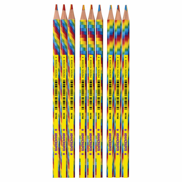 Карандаш с многоцветным грифелем МЯГКИЙ, 1 шт., ЮНЛАНДИЯ "MAGIC", ассорти, пластиковая туба, 181788 - Карандаши цветные