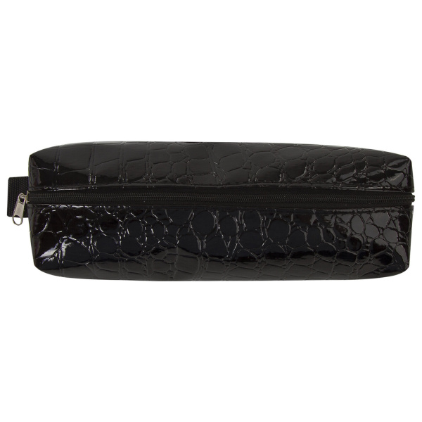 Пенал-косметичка BRAUBERG "Ultra black", "крокодиловая кожа", 20х6х4 см, 223909 - Пеналы мягкие