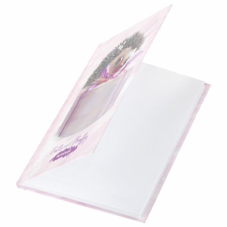 Блокнот МАЛЫЙ ФОРМАТ (110х147 мм), А6, 80 л., твёрдый, клетка, BRAUBERG KIDS, "Ёжик", 114442 - Блокноты детские