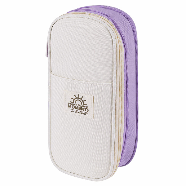 Пенал-трансформер BRAUBERG, полиэстер, 22х10х3 см, "Digital lavender", 271562 - Пеналы мягкие