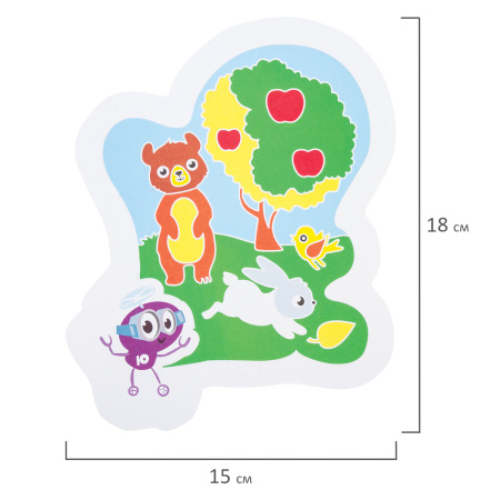 Набор для творчества 2 в 1 "Гравюра-аппликация", "Забавные животные", 3 основы, ЮНЛАНДИЯ, 662397 - Создание аппликаций