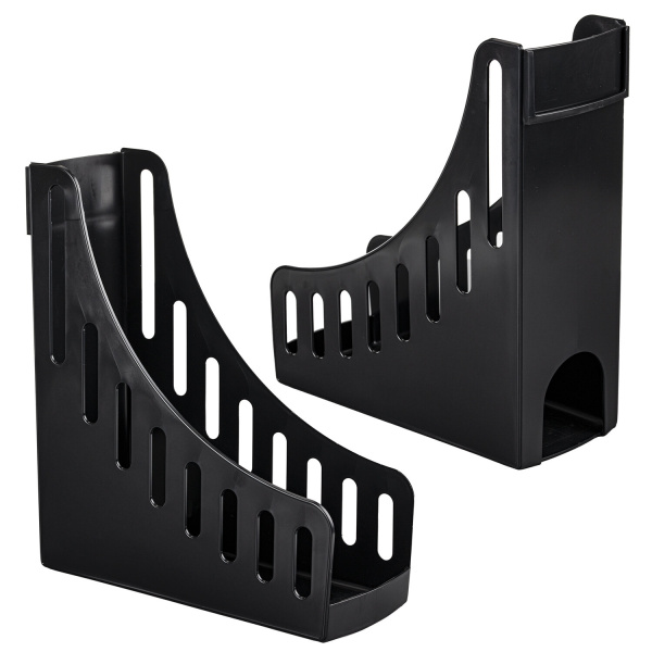 Лоток вертикальный для бумаг широкий BRAUBERG Advanced, 250х100х285 мм, до 900 листов, черный, 237943, 78 - Лотки вертикальные (стойки-уголки)