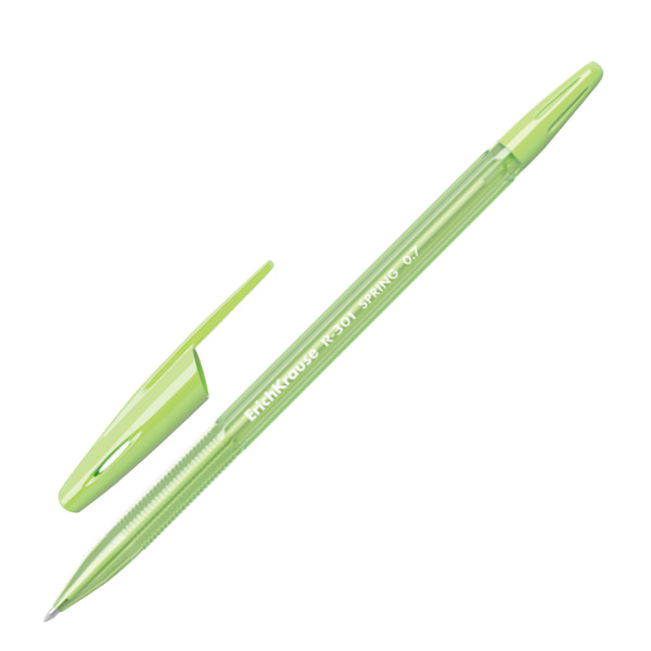 Ручка шариковая ERICH KRAUSE "R-301 Spring", СИНЯЯ, корпус тонированный ассорти, узел 0,7 мм, линия письма 0,35 мм, 31059 - Ручки шариковые неавтоматические