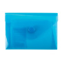 Папка-конверт с кнопкой МАЛОГО ФОРМАТА (74х105 мм), А7 (для дисконтных, банковских карт, визиток) прозр, синяя, 0,18 мм, BRAUBERG, 227323 - Папки-конверты с кнопкой