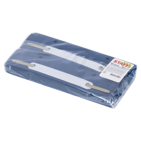 Механизм скоросшиватель полоска до 100 листов, КОМПЛЕКТ 50 шт., металл, 160х35 мм, STAFF, 229824 - Механизмы для скоросшивания