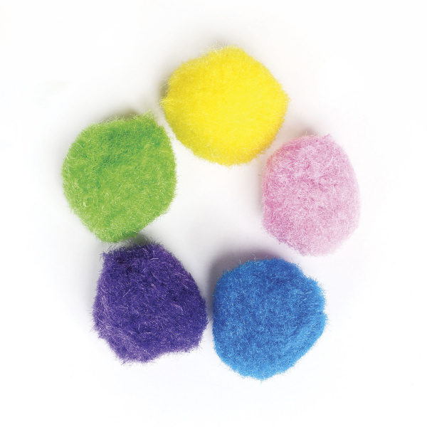 Помпоны для творчества, 5 цветов, 25 мм, 30 шт., ОСТРОВ СОКРОВИЩ, 661424 - Помпоны для творчества