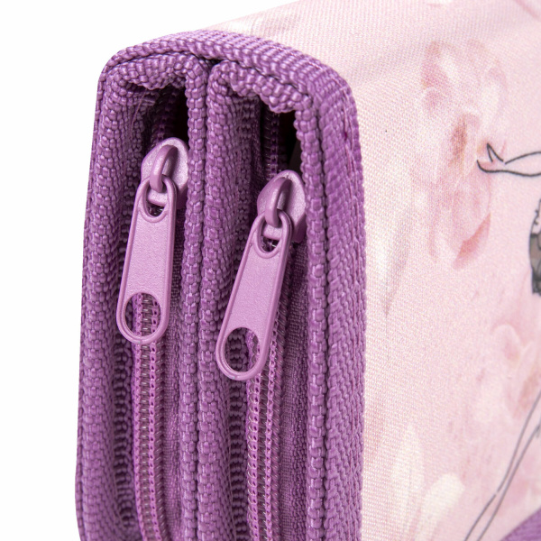 Пенал ЮНЛАНДИЯ, 2 отделения, полиэстер, 19х11 см, "Ballet", 271024 - Пеналы каркасные