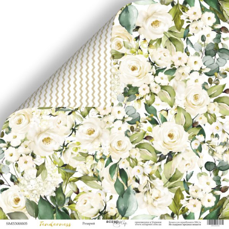 Лист двусторонней бумаги "Розарий" из коллекции "Tenderness" 30*30 см от Scrapmir