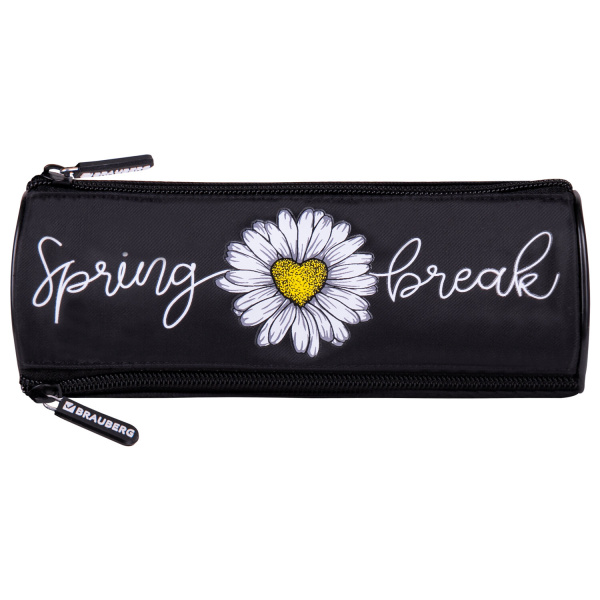 Пенал BRAUBERG, 3 отделения, нейлон, 21х7х7 см, "Spring", 270840 - Пеналы мягкие