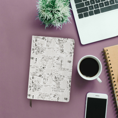 Ежедневник учителя специализированный А5 (215х145 мм) BRAUBERG, 144 л., кожзам, "Моноколор", 112710 - Ежедневники с твердой обложкой