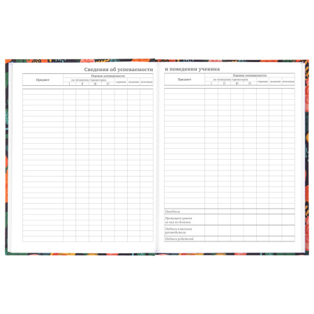 Дневник 5-11 класс 48 л., твердый, BRAUBERG, выборочный лак, с подсказом, "Цветы", 106410 - Дневники для старших классов