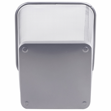 Корзина для бумаг квадратная 17 литров, BRAUBERG "Germanium", металл, серебро, 237976 - Корзины для бумаг