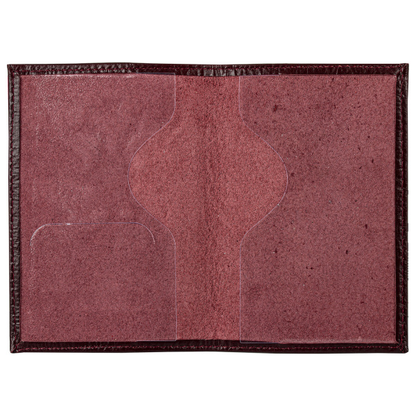 Обложка для паспорта натуральная кожа "Virginia", "Герб", темно-бордовая, BRAUBERG, 237199 - Обложки для паспорта