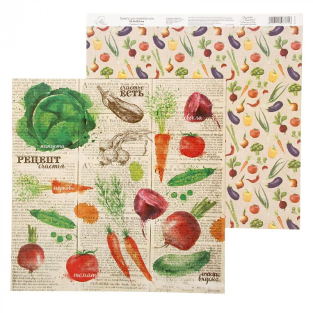 Набор бумаги для скрапбукинга "Рецепты счастья", 12 листов, размер 30,5*30,5 см, плотность 180 г/м - Наборы бумаги