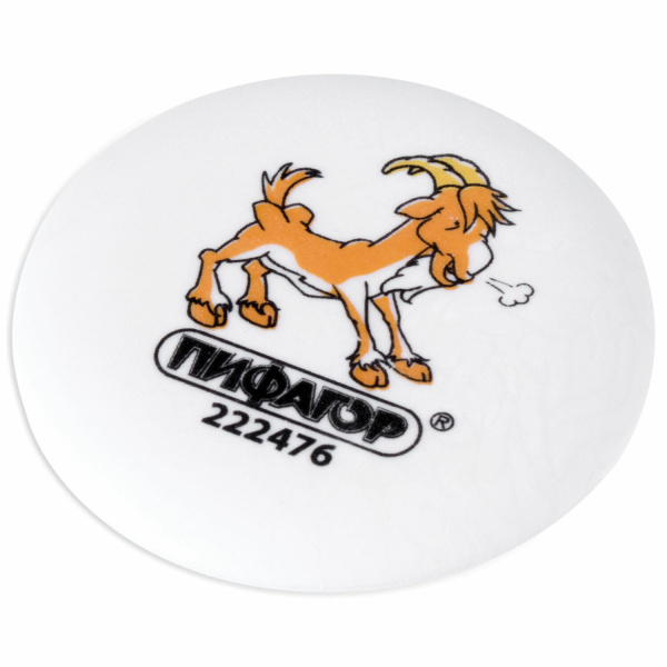 Ластик ПИФАГОР "Зверушки", 55х55х10 мм, ассорти, круглый, 222476 - Ластики классические