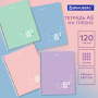 Тетрадь А5 120 л. BRAUBERG, гребень, клетка, "Unique Tone" (4 вида в спайке), 404445 - Тетради более 60 листов