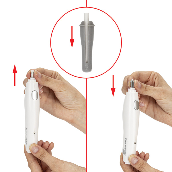 Ластик сменный для электрического ластика BRAUBERG, НАБОР 70 штук, размеры 5х25 мм/2,3х25 мм, 229611 - Расходные материалы для электрических ластиков