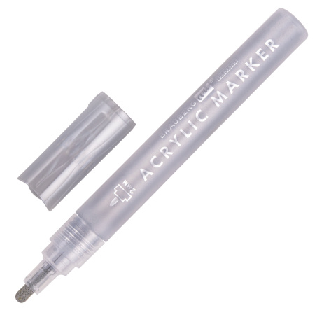 Маркеры акриловые для рисования и хобби BRAUBERG ART CLASSIC, НАБОР 2 цв., ЗОЛОТО/СЕРЕБРО, 2 мм, 152149 - Маркеры для хобби