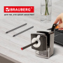 Точилка механическая BRAUBERG "STYLE", для ч/гр и цветных карандашей (в том числе утолщенных), крепление к столу, корпус черный, 228482 - Точилки механические